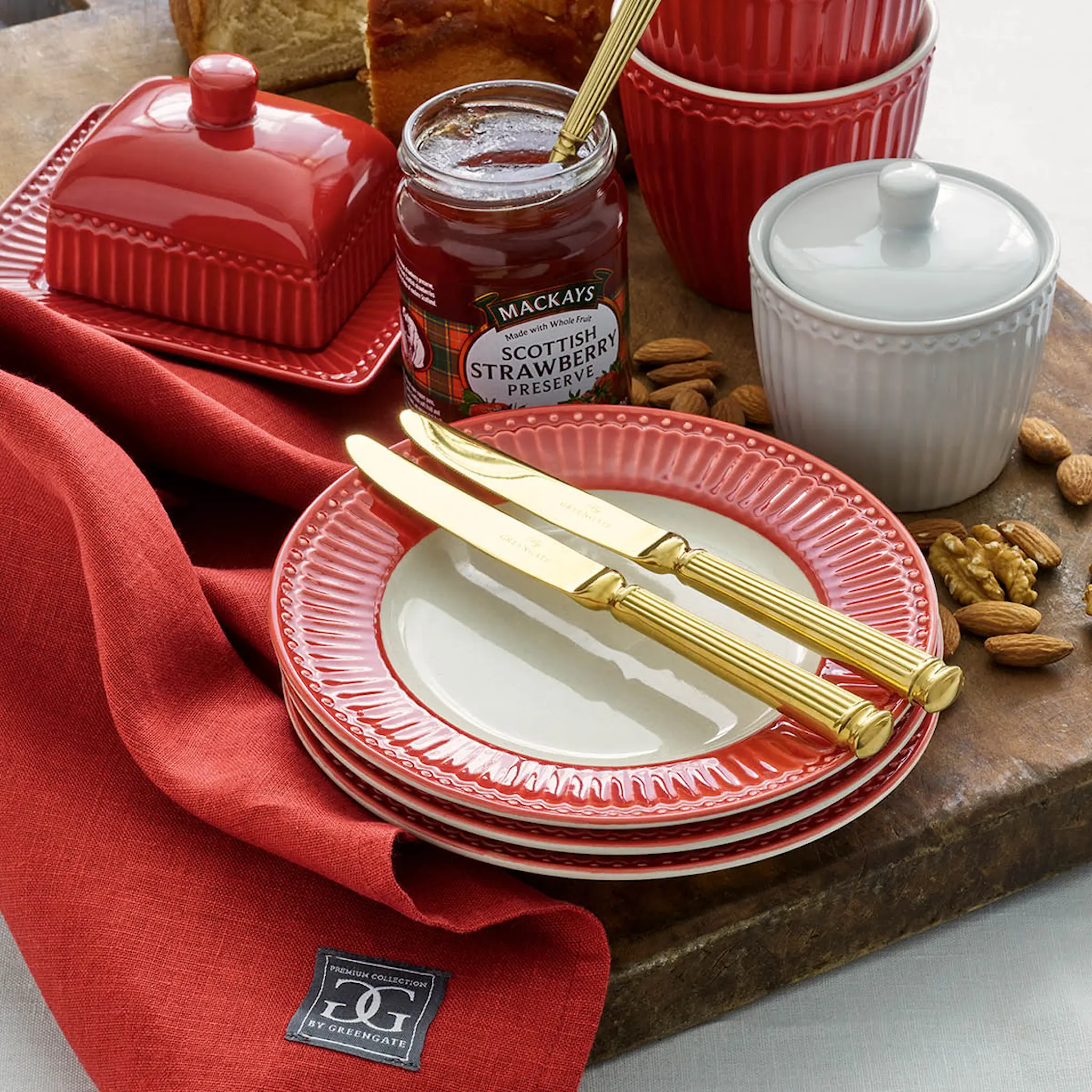 GreenGate Everyday Alice middagstallrik 26,5 cm claret red