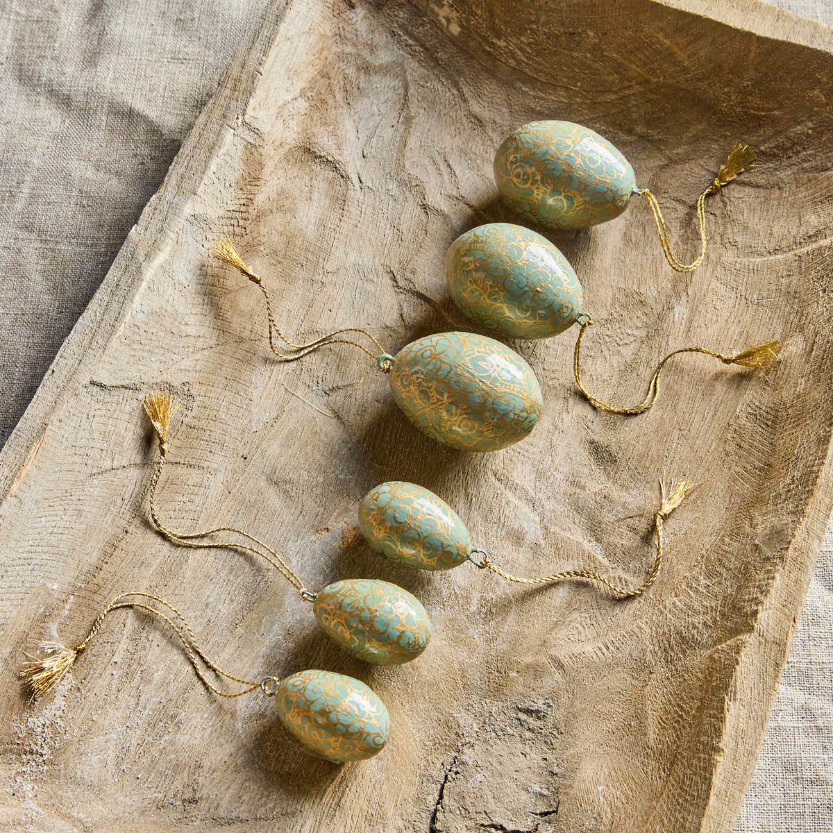 House Doctor Bloom påskägg i trä 6-pack ljusblå