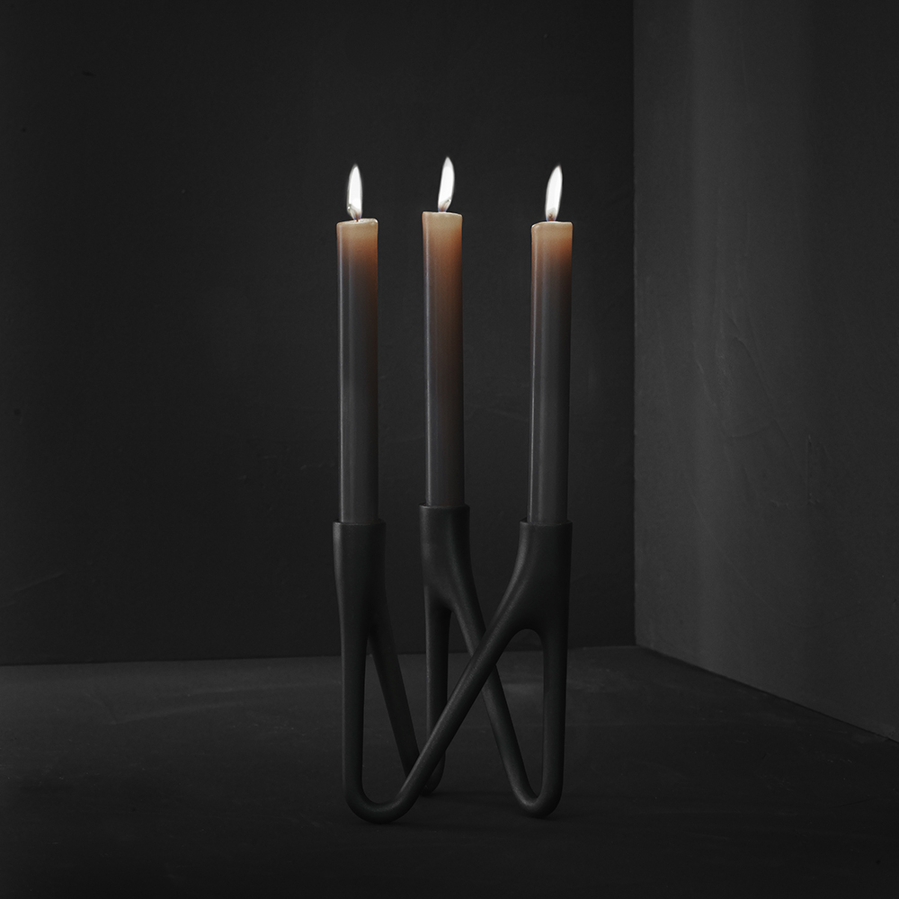 Morsö Roots Kynttilänjalka 3 kynttilää Musta