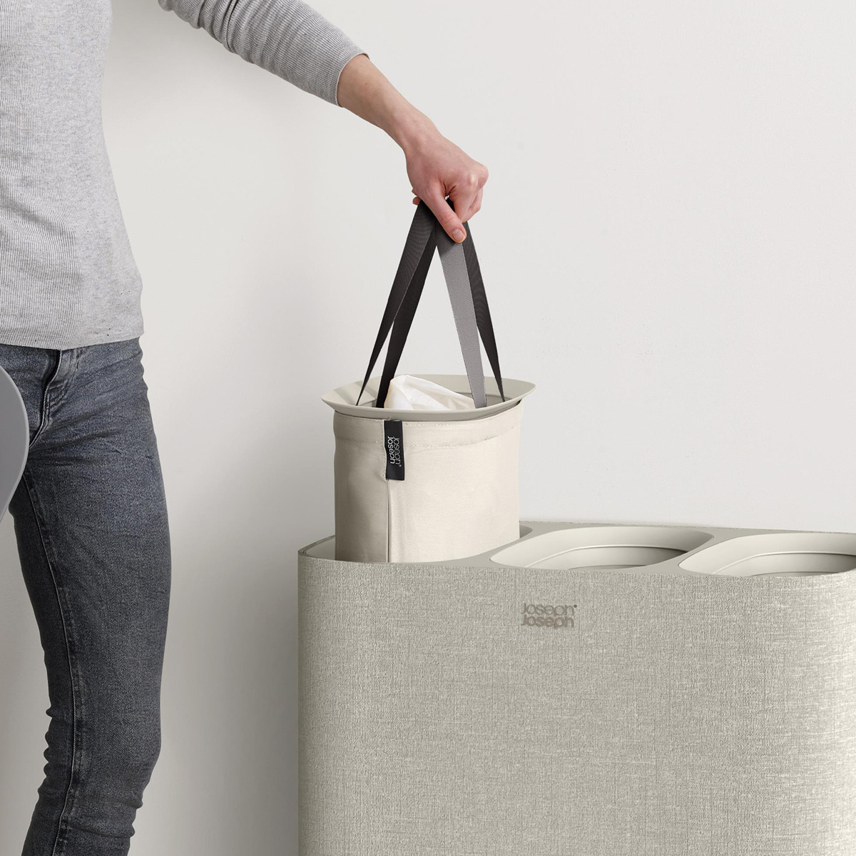 Joseph Joseph Tota Trio skittentøyskurv 90L ecru