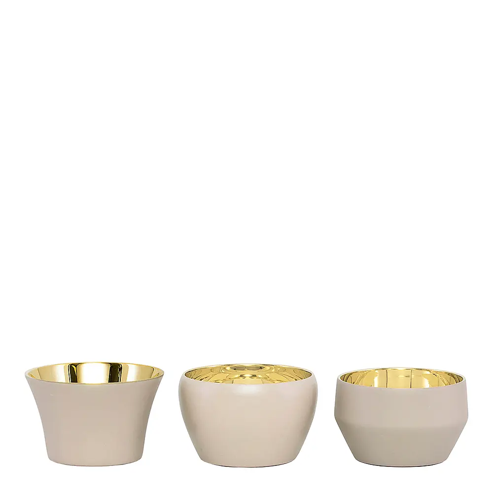 Kin Kynttilälyhty 3 kpl Beige