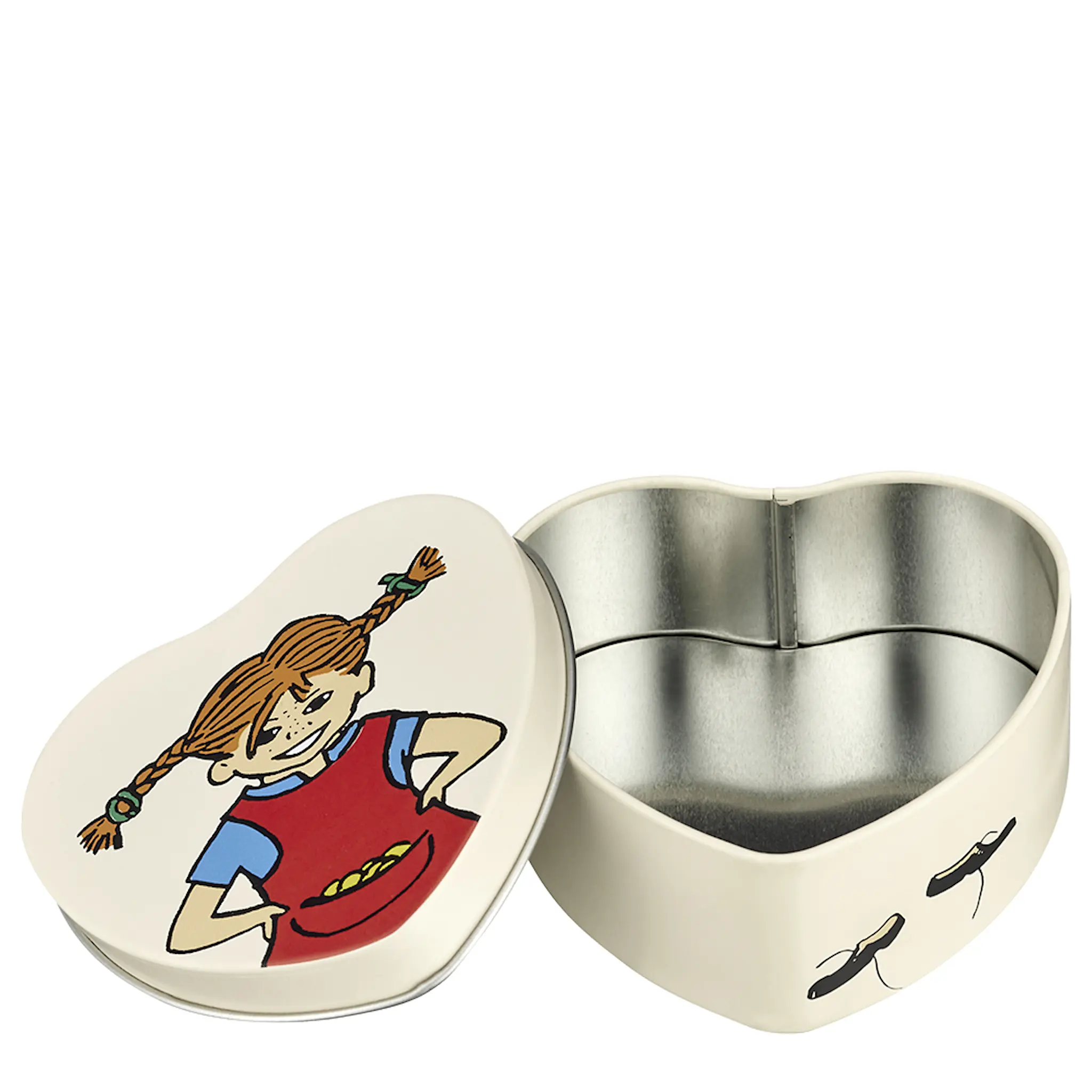 Muurla Be more Pippi plåtburk 10x4 cm hjärta beige