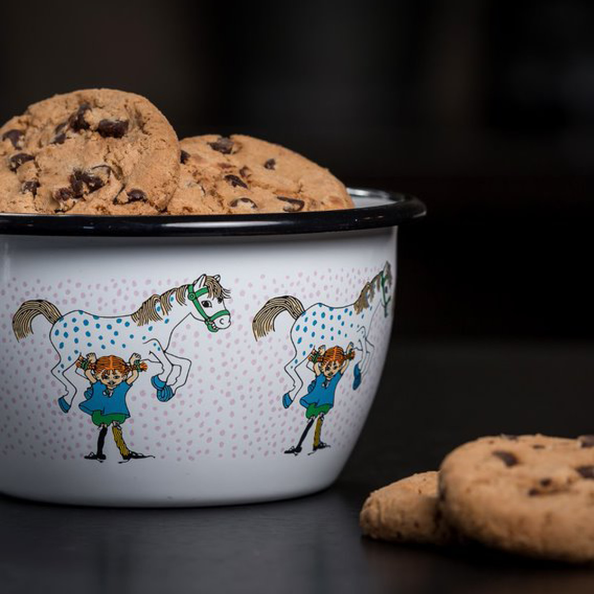 Muurla Pippi emaljskål lilla gubben 6 dl