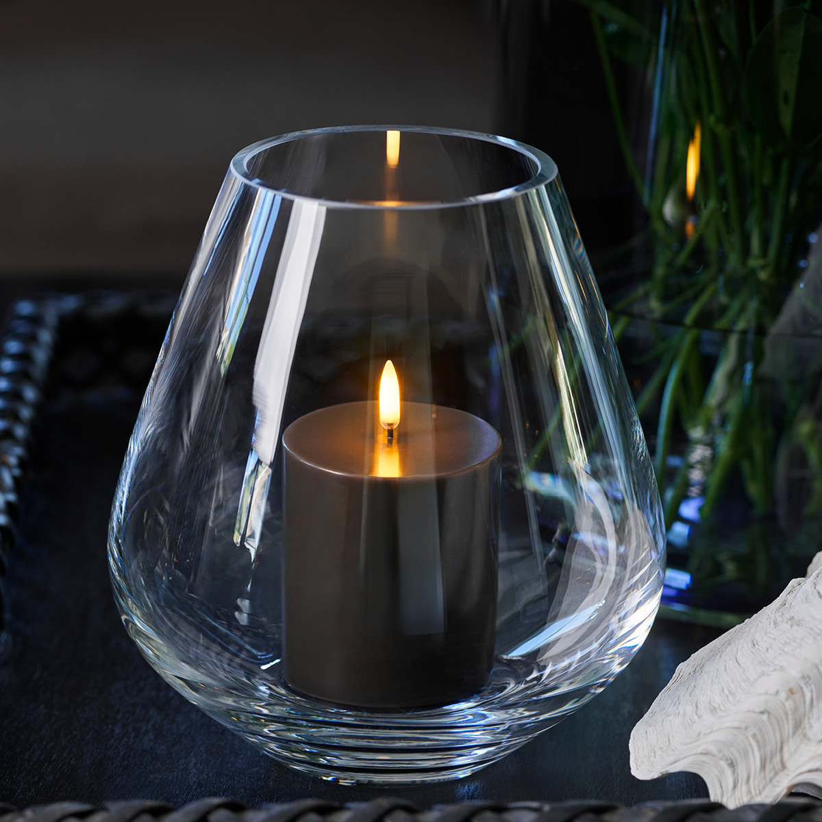 Uyuni Lighting Halvor Bakke LED blockljus 7,8x10 cm mörkgrå