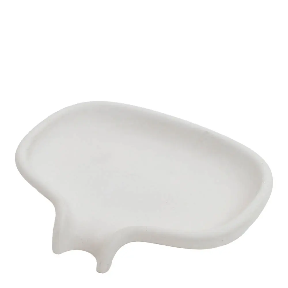 Flow Saippuakuppi itsetyhjentyvä 14 cm Betoni/Valkoinen