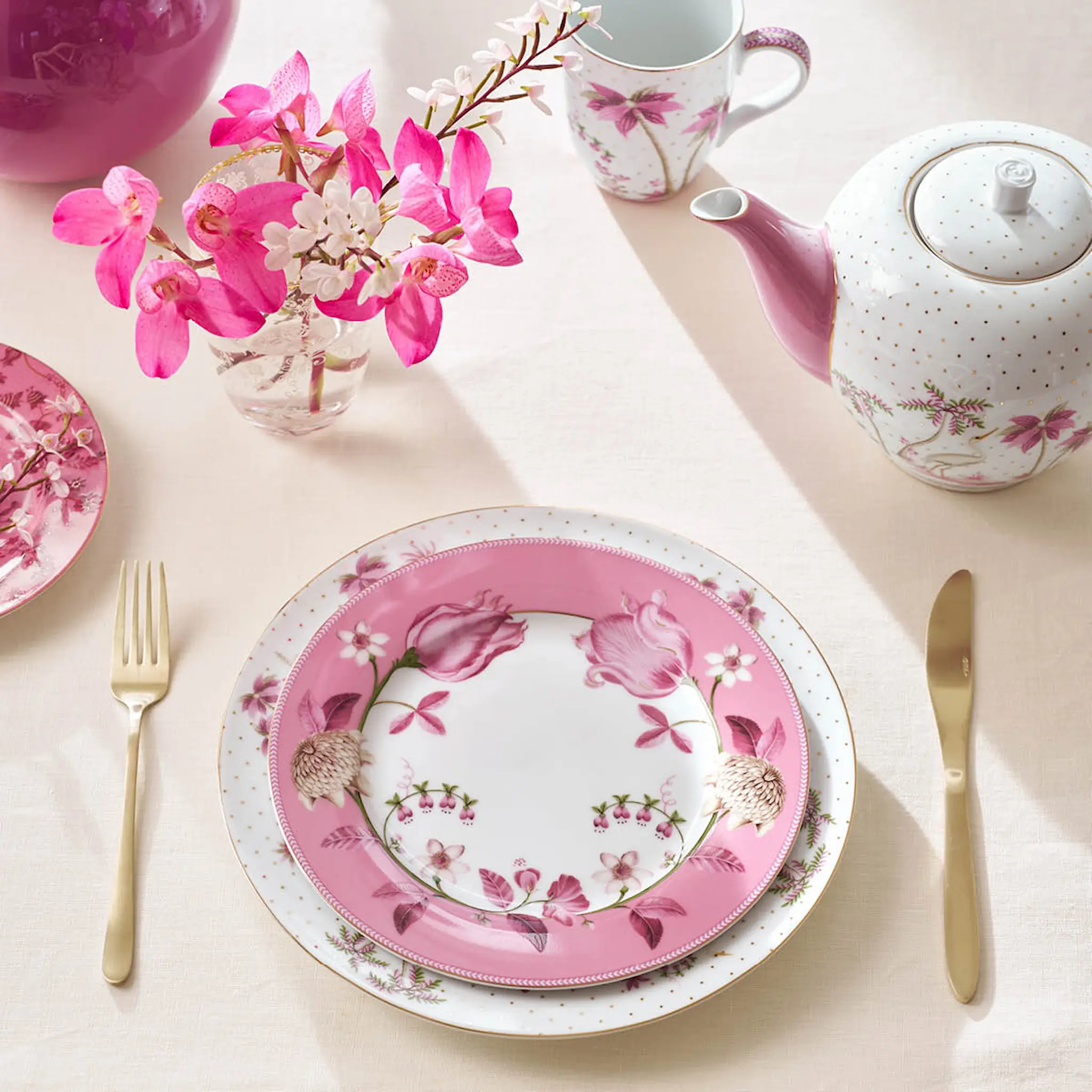 Pip Studio Jolie Tulip Lautanen 23 cm Vaaleanpunainen