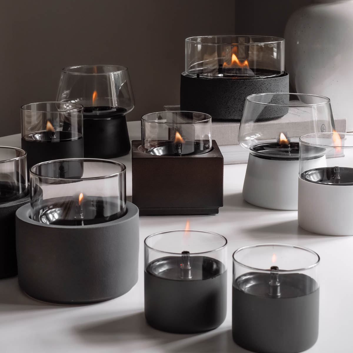 Tenderflame Lilly lykt 10cm svart/klar