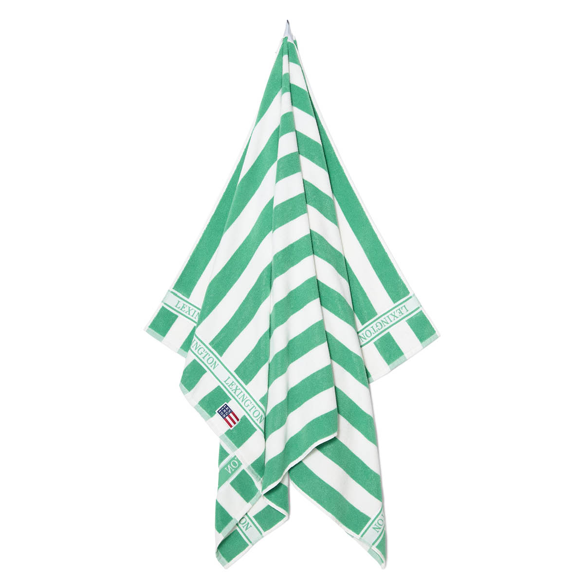 Lexington Strandhåndkle 180x100 cm frotté grønn/hvit