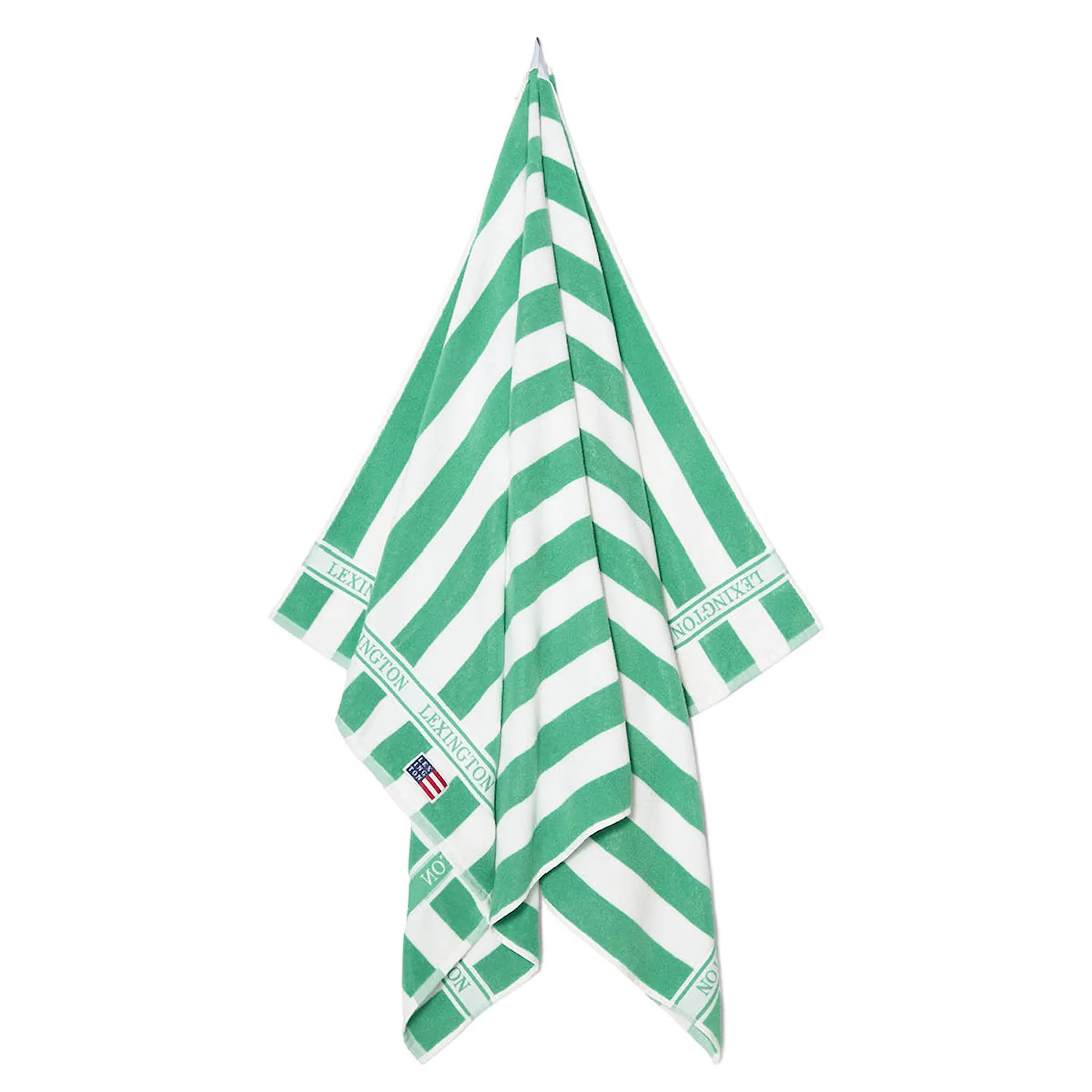 Lexington Strandhåndkle 180x100 cm frotté grønn/hvit