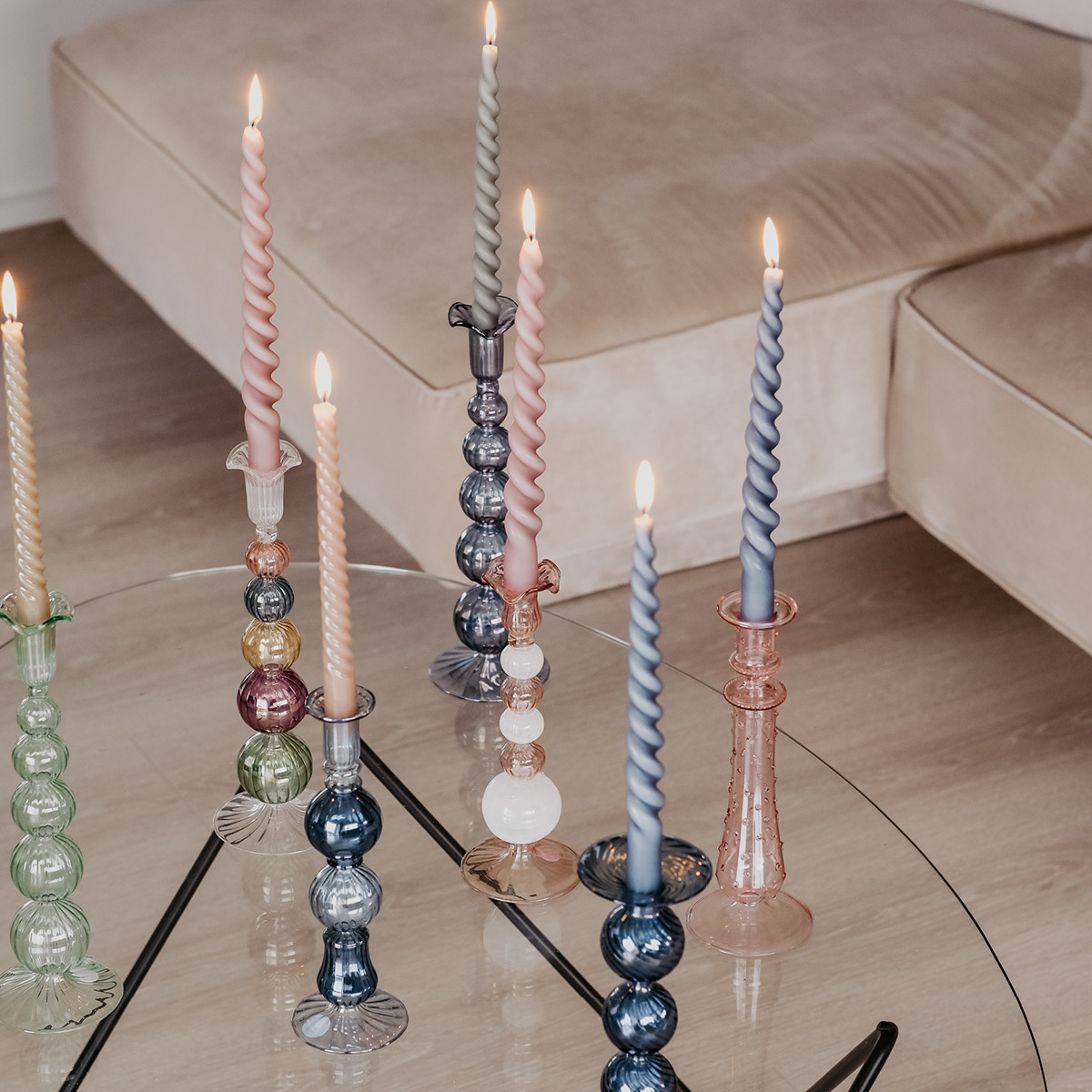 Moonlight Copenhagen Sky ljusstake 30 cm blå