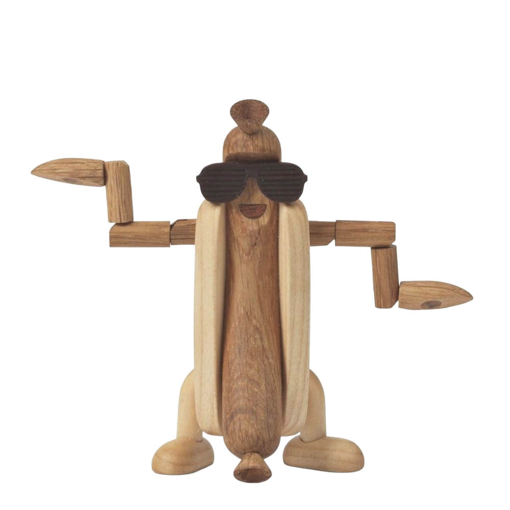 Spring Copenhagen - Woodies Harry Hot Dog Puufiguuri 11 cm Tammi