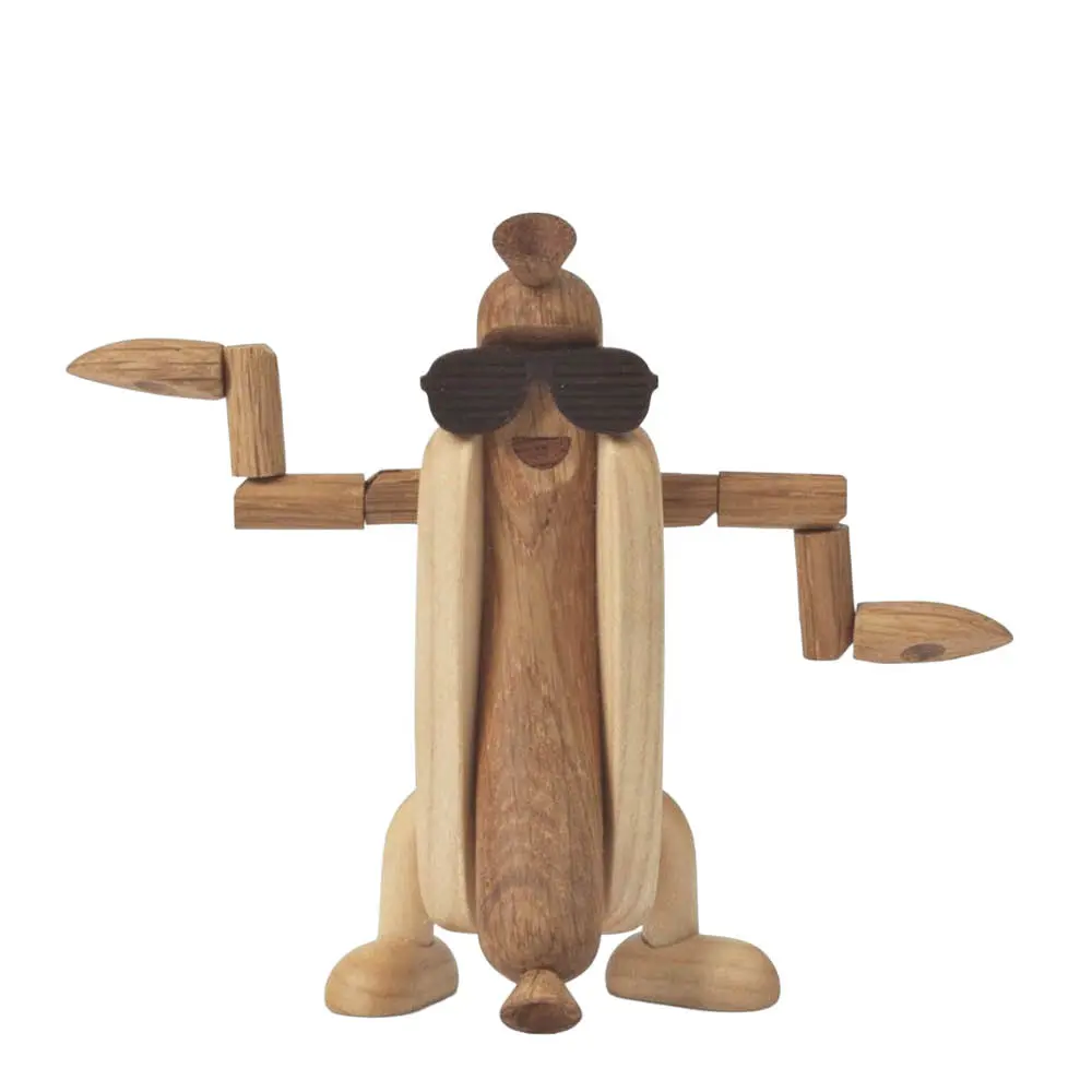 Woodies Harry Hot Dog trefigur 11 cm eik