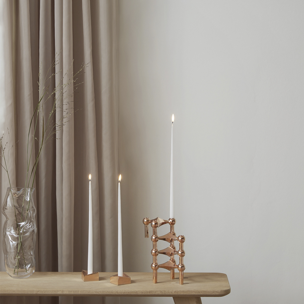 Stoff Nagel Lysestake 3 stk 11,2x6,5 cm rose gull