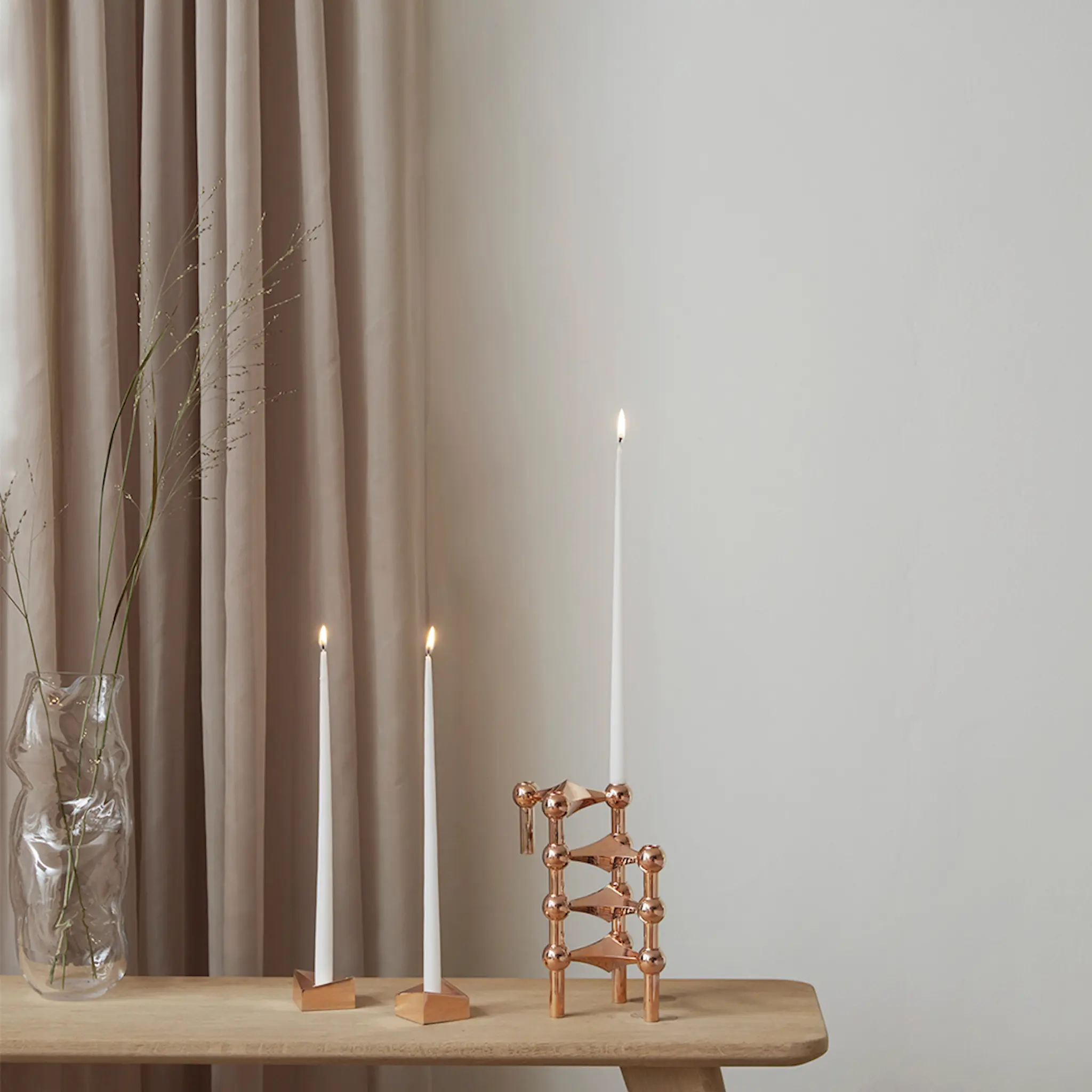 Stoff Nagel Stoff Nagel Kynttilänjalka 3 kpl Ruusukulta