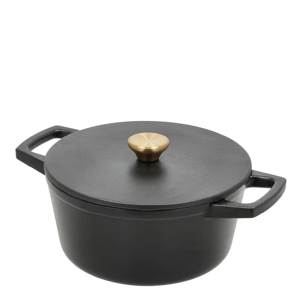 Støpejernsgryte 3,6L 22,5 cm svart