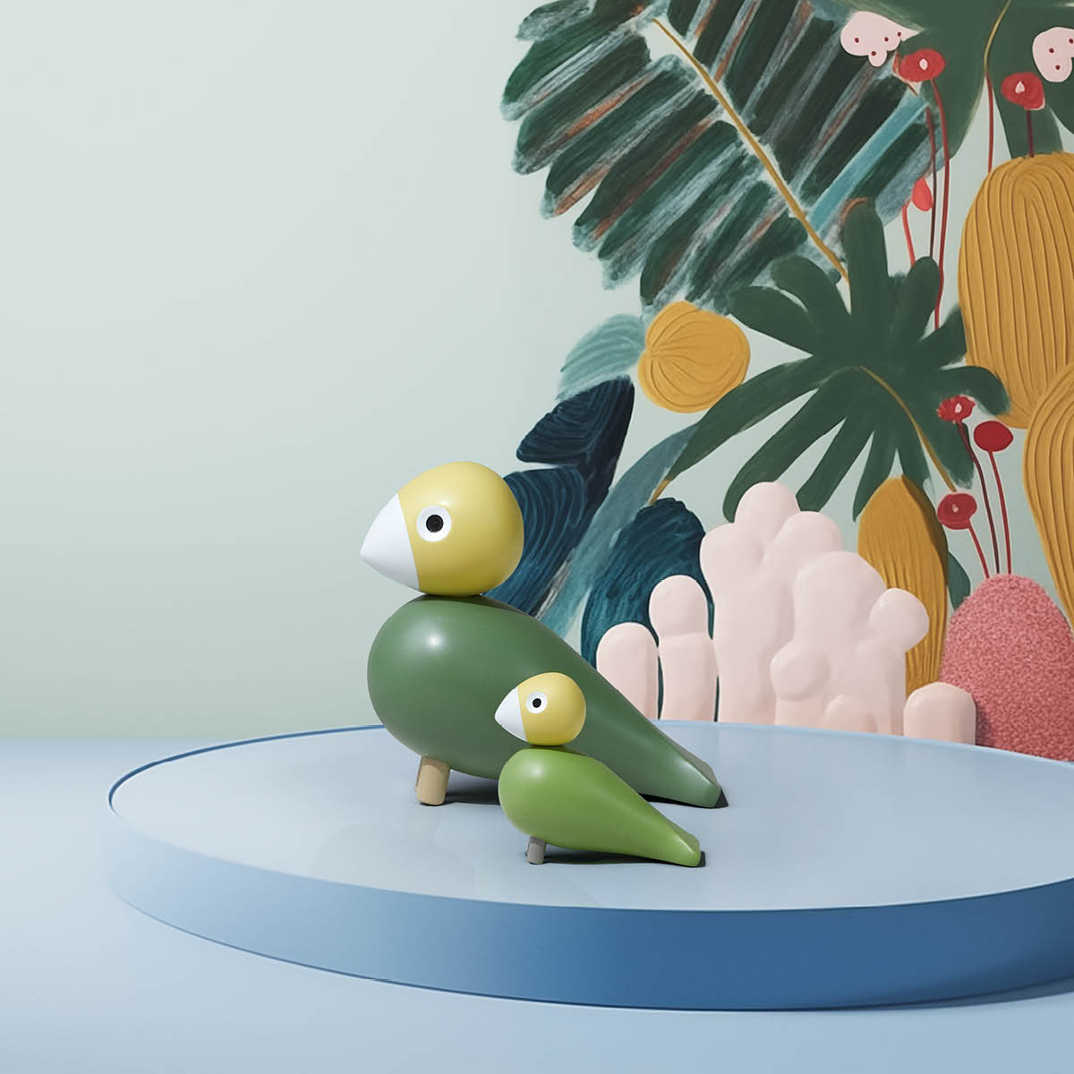 Kay Bojesen Denmark Fuglepar Liv & lykke grønn