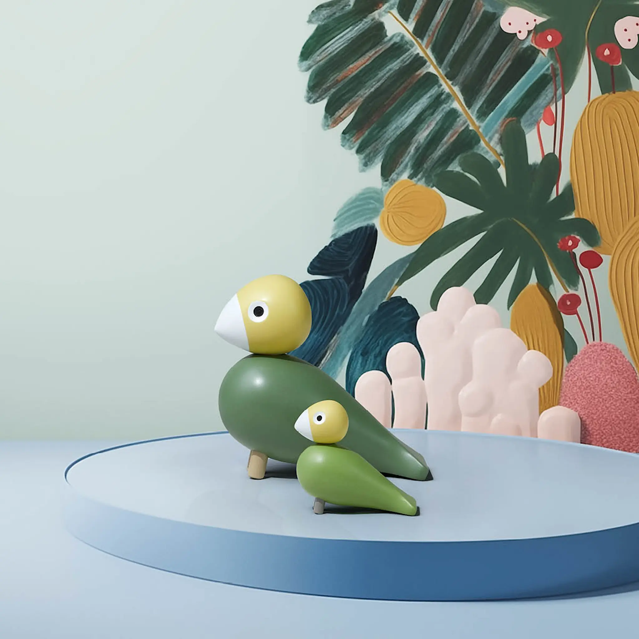 Kay Bojesen Denmark Fågelpar Liv & Lykke grön