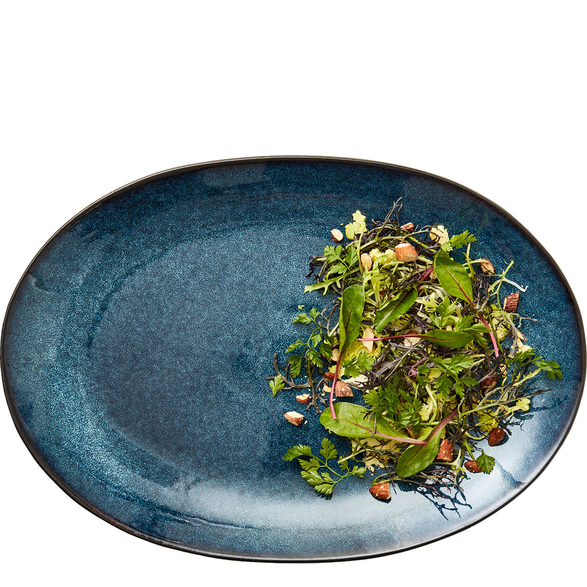 Bitz Bitz Tarjoiluastia ovaali 36x25 cm Musta/Tummansininen