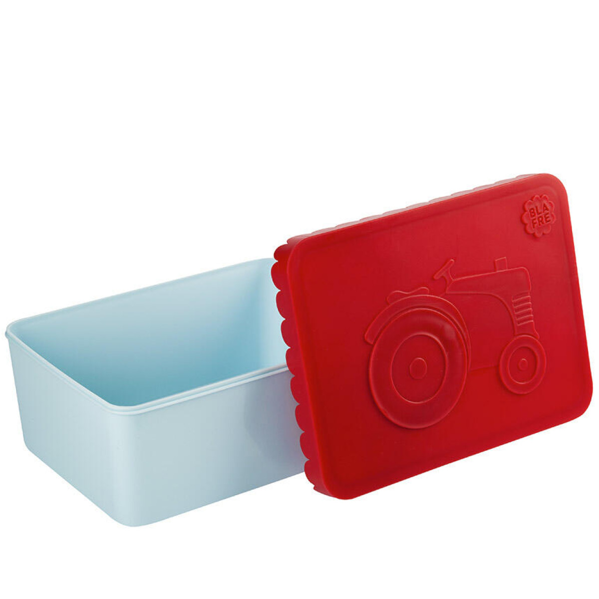 Blafre Traktor matlåda plast ett fack 11x14 cm röd/ljusblå
