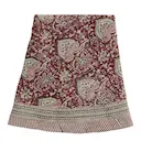 Oriental rund linneduk 220 cm röd