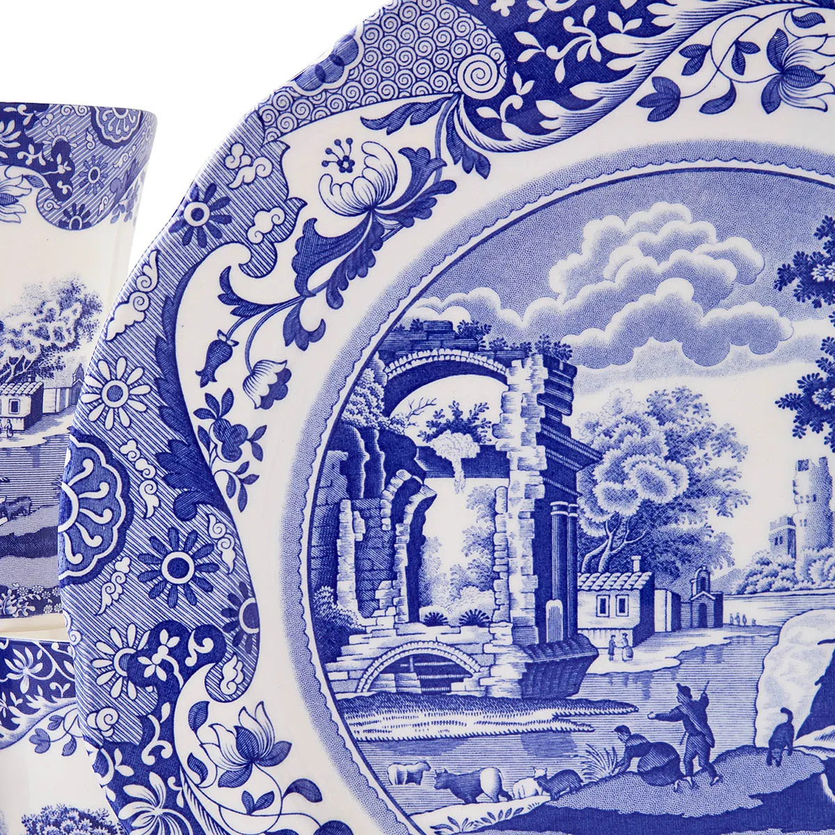 Spode Blue Italian startsett 12 deler blå/hvit