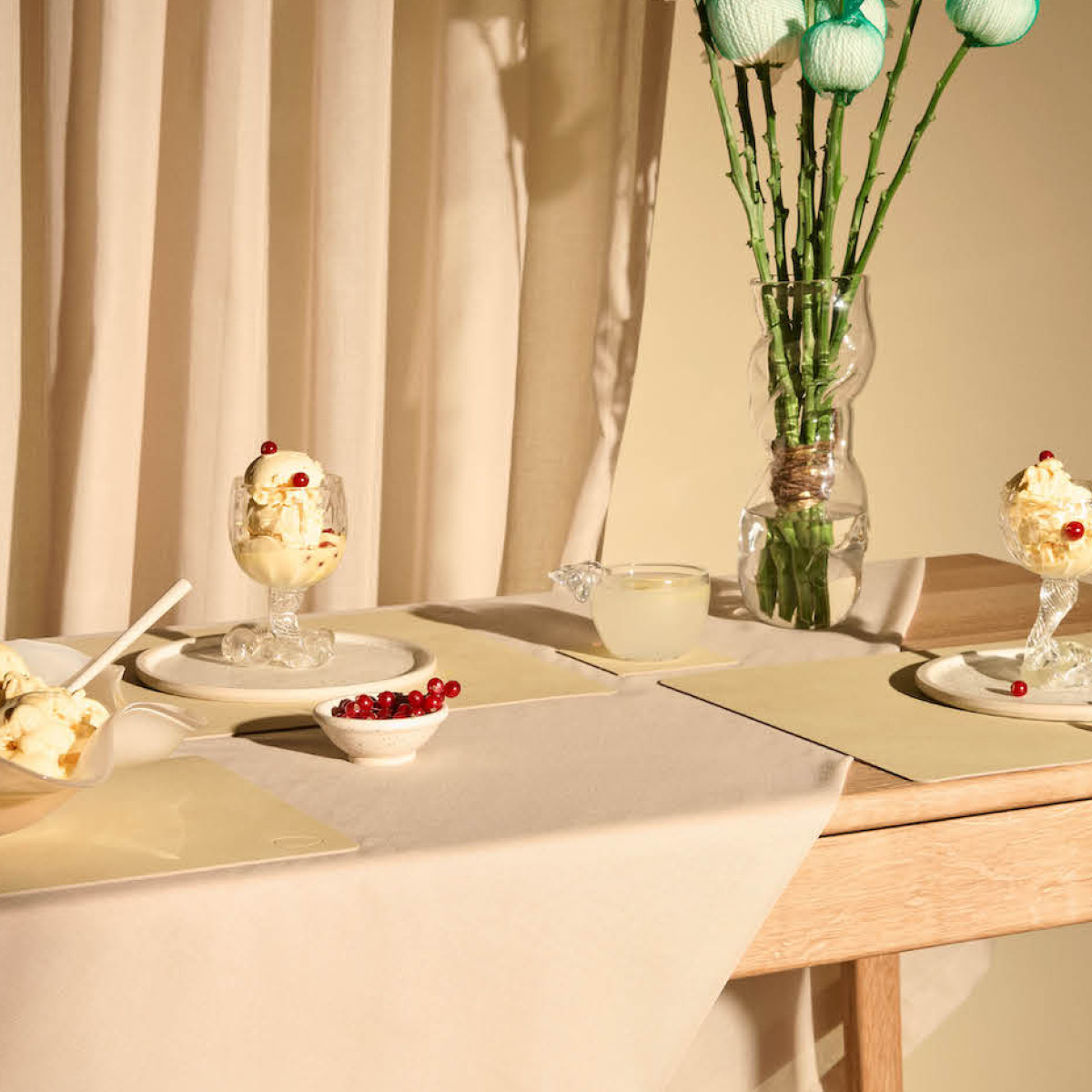 LIND DNA Nupo Square Glasunderlägg 10x10 cm Lemon Sorbet