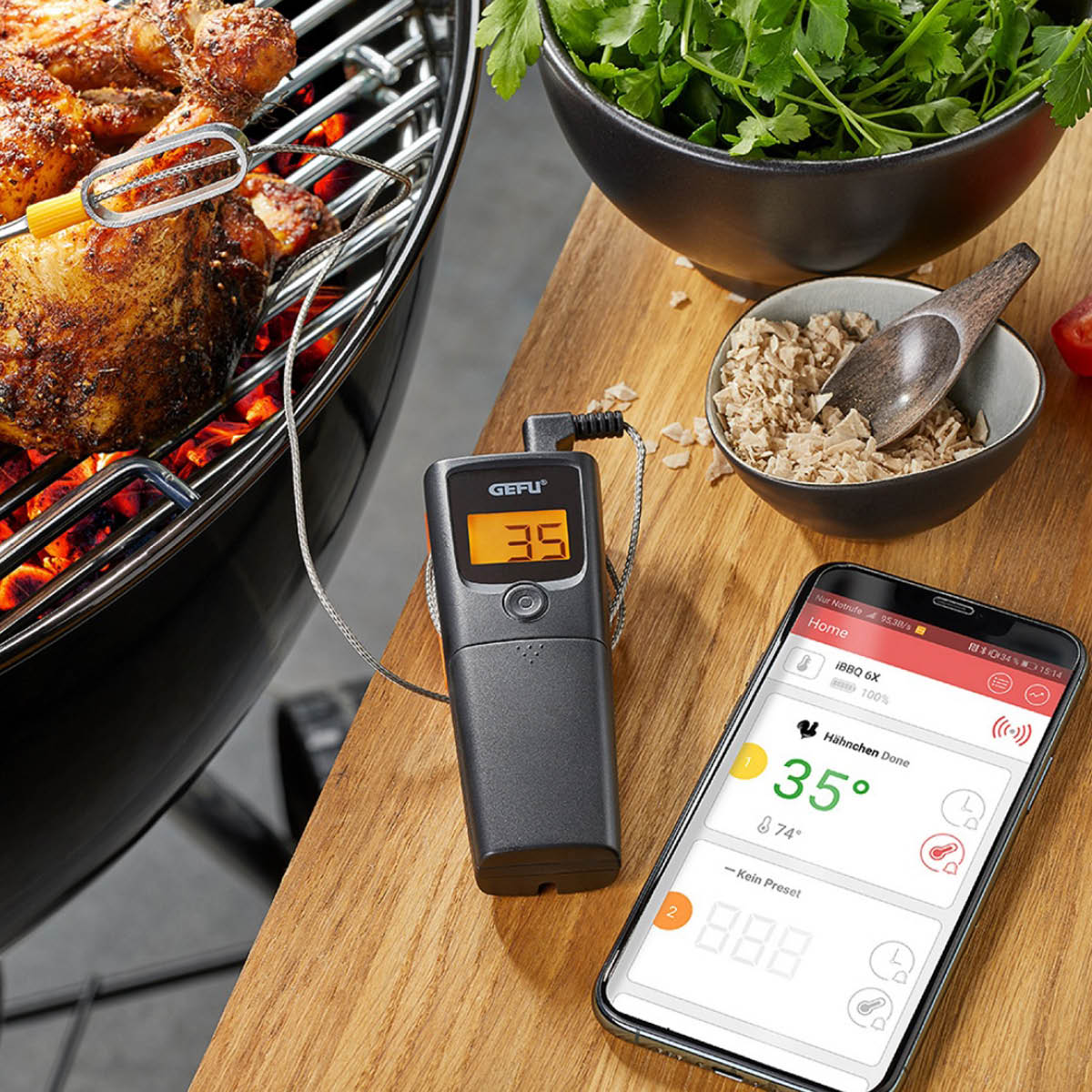 Gefu Control grill- & steketermometer svart/stål