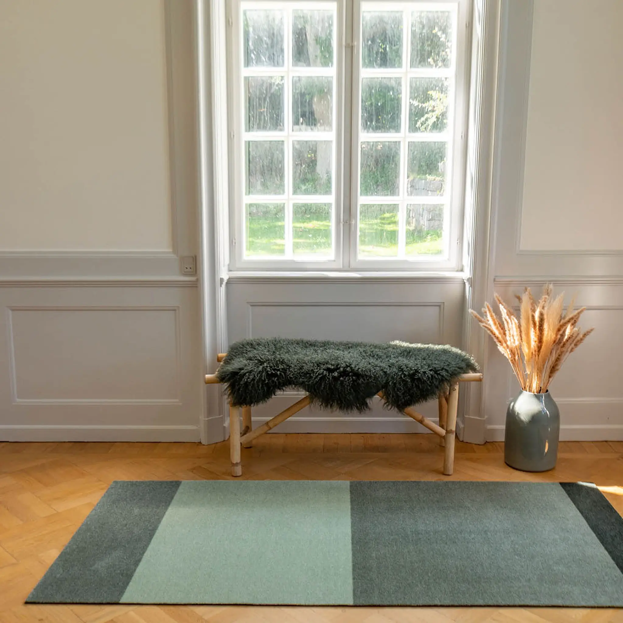 Tica Copenhagen Stripes Horizontally golvmatta 200x90 cm grön