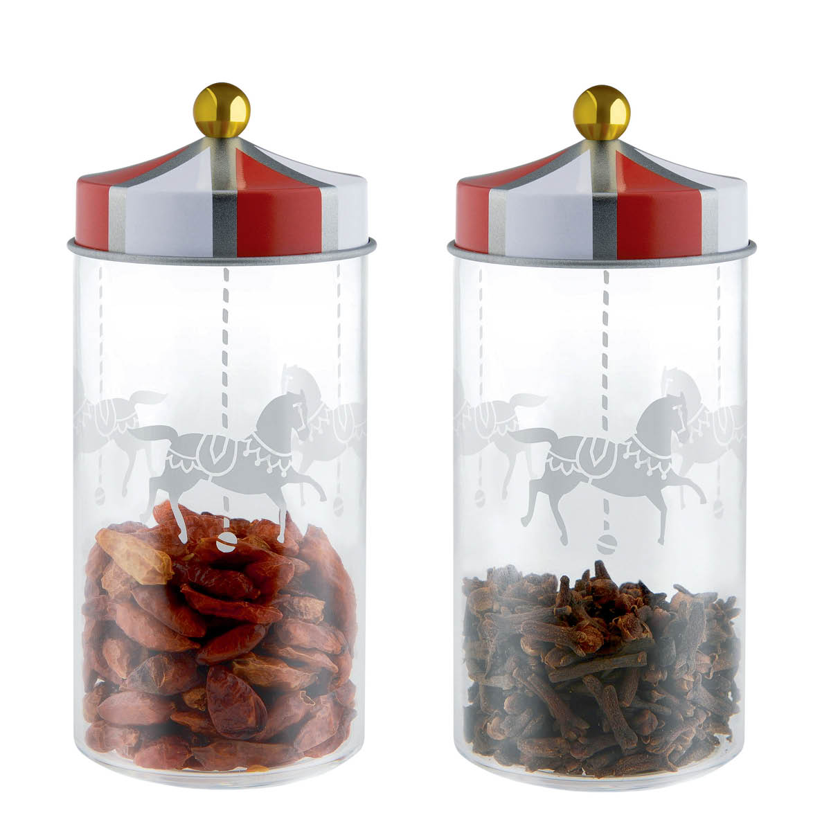 Alessi Circus kryddburk glas 2-pack klar/multi