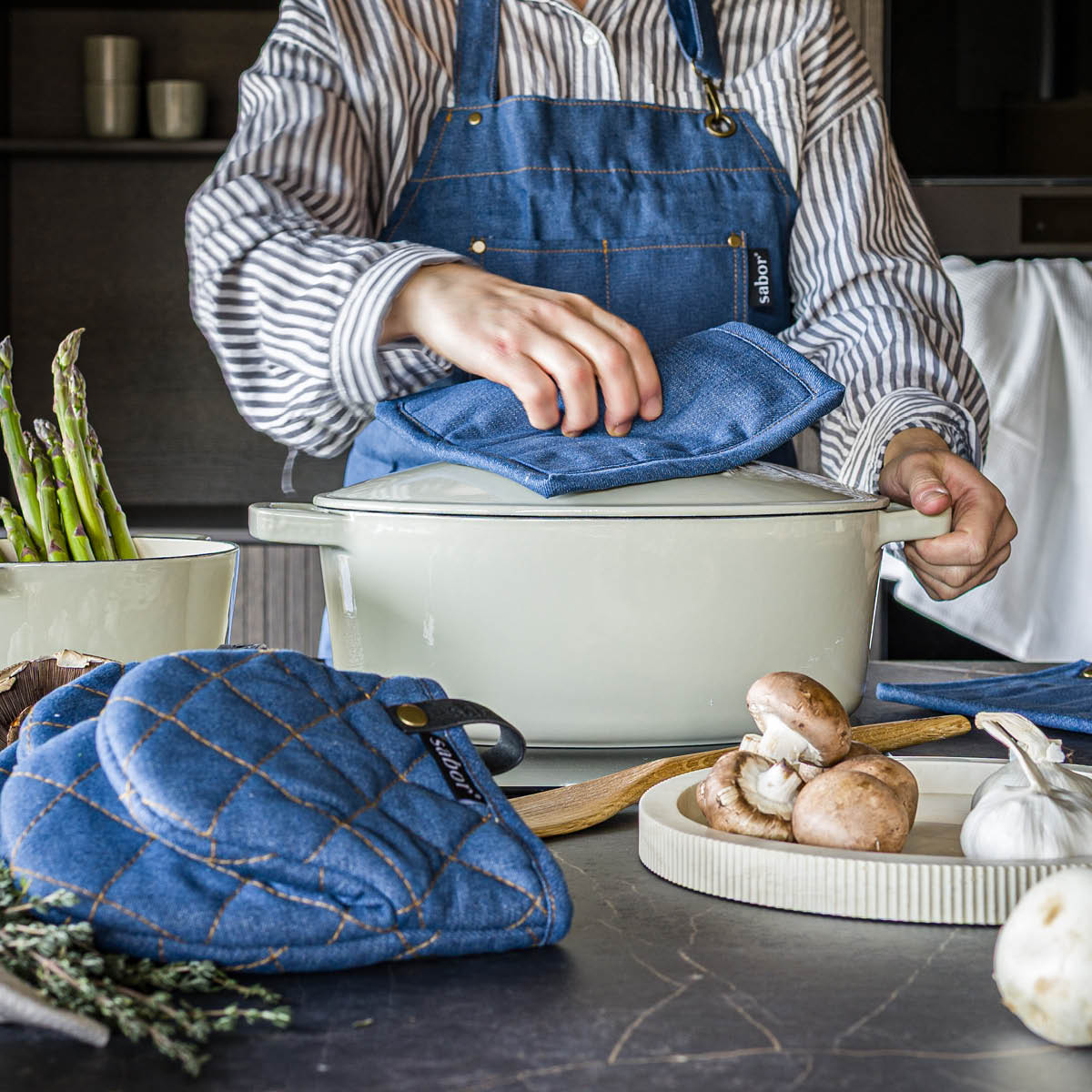 Sabor Home grytlapp 20x20 cm 2-pack blå