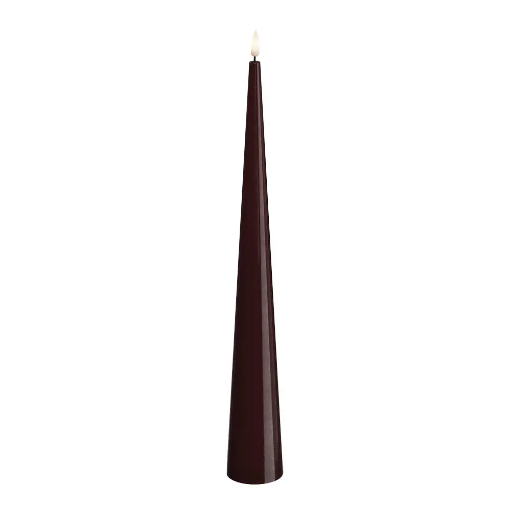 LED-kartiokynttilä 5 x 38 cm bordeaux'npunainen