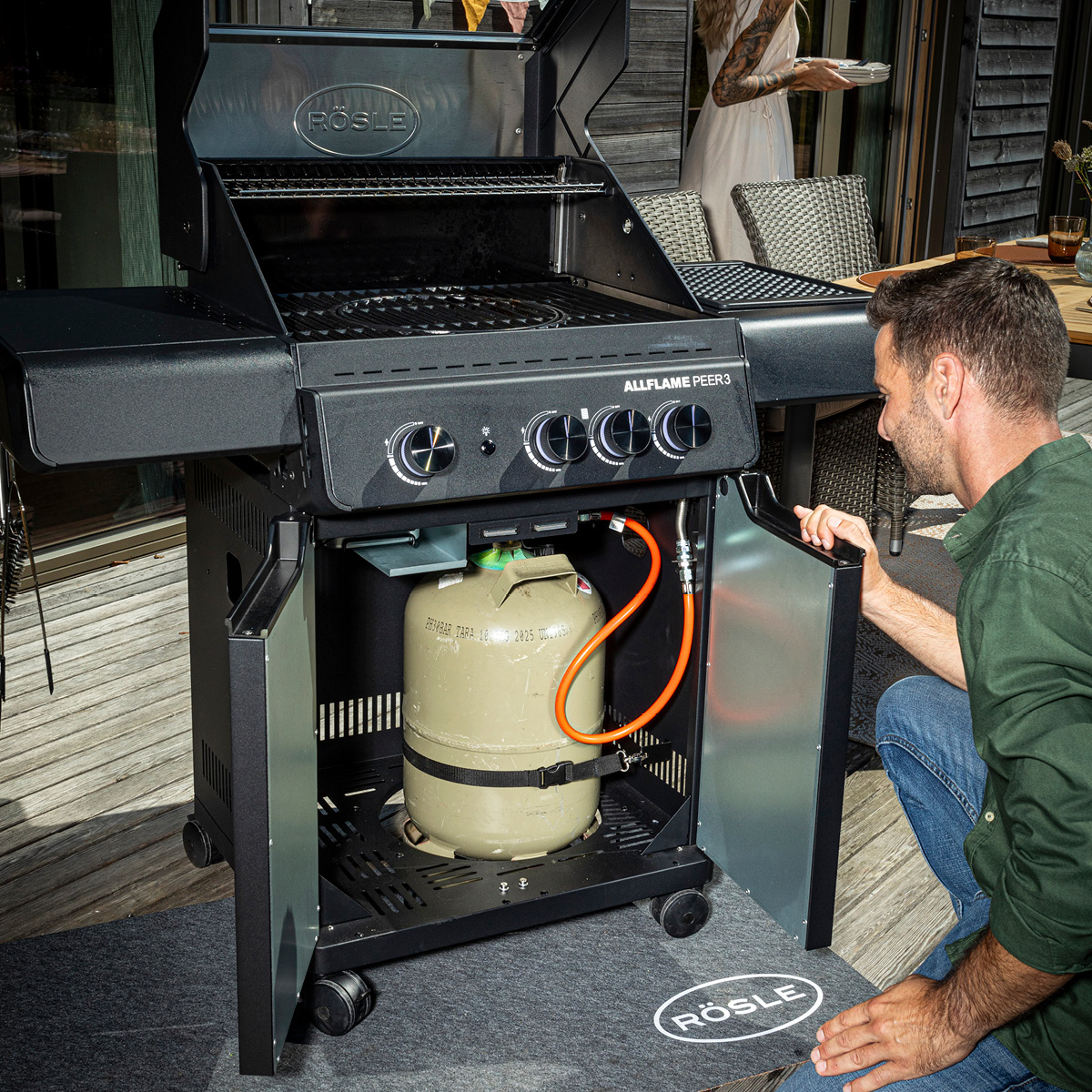 Rösle AllFlame Peer 3 gasolgrill 13500W svart