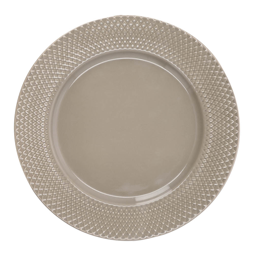 Lyngby Porcelæn Rhombe Earth middagstallerken 27 cm clay
