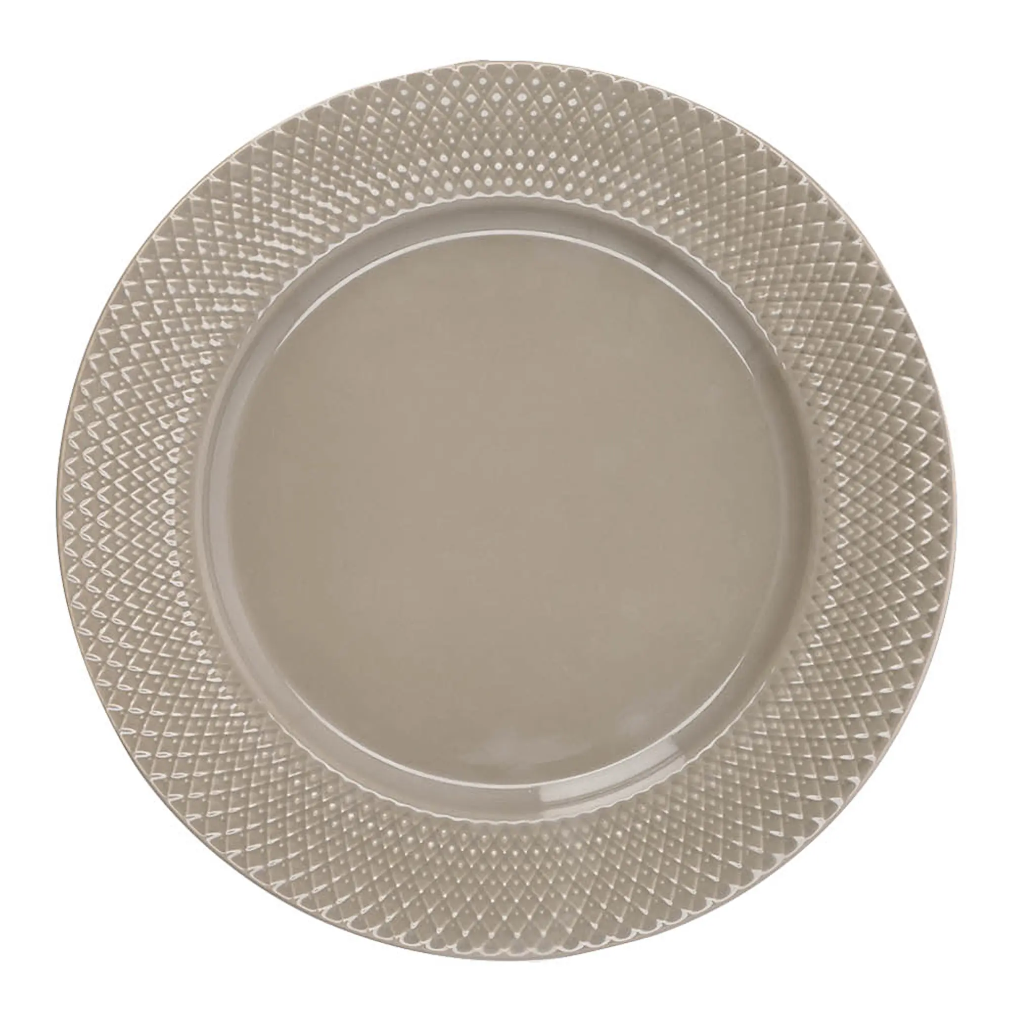 Lyngby Porcelæn Rhombe Earth middagstallerken 27 cm clay