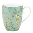 Jolie Flowers stor mugg 36,5 cl ljusblå