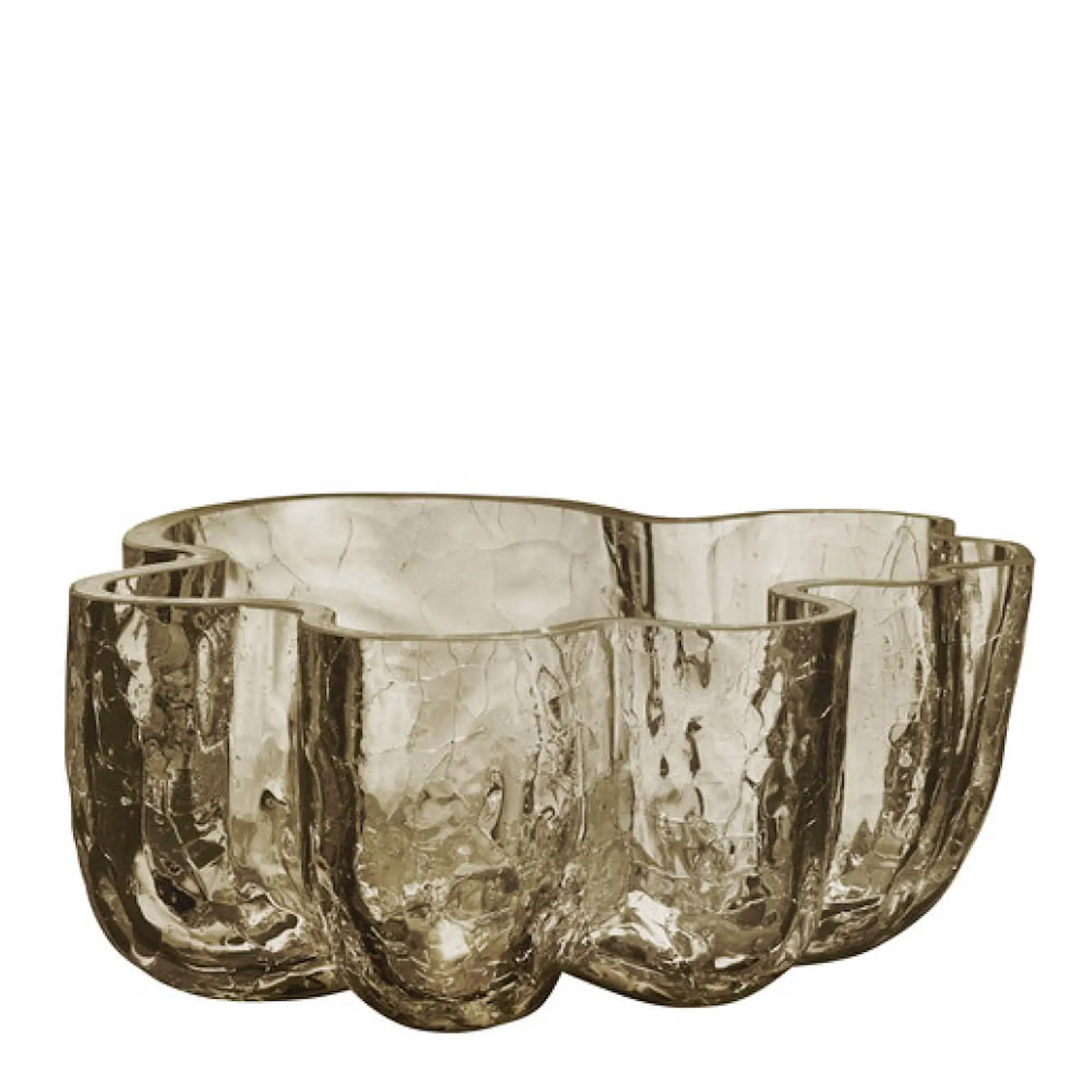 Kosta Boda Crackle skål 25 cm taupe