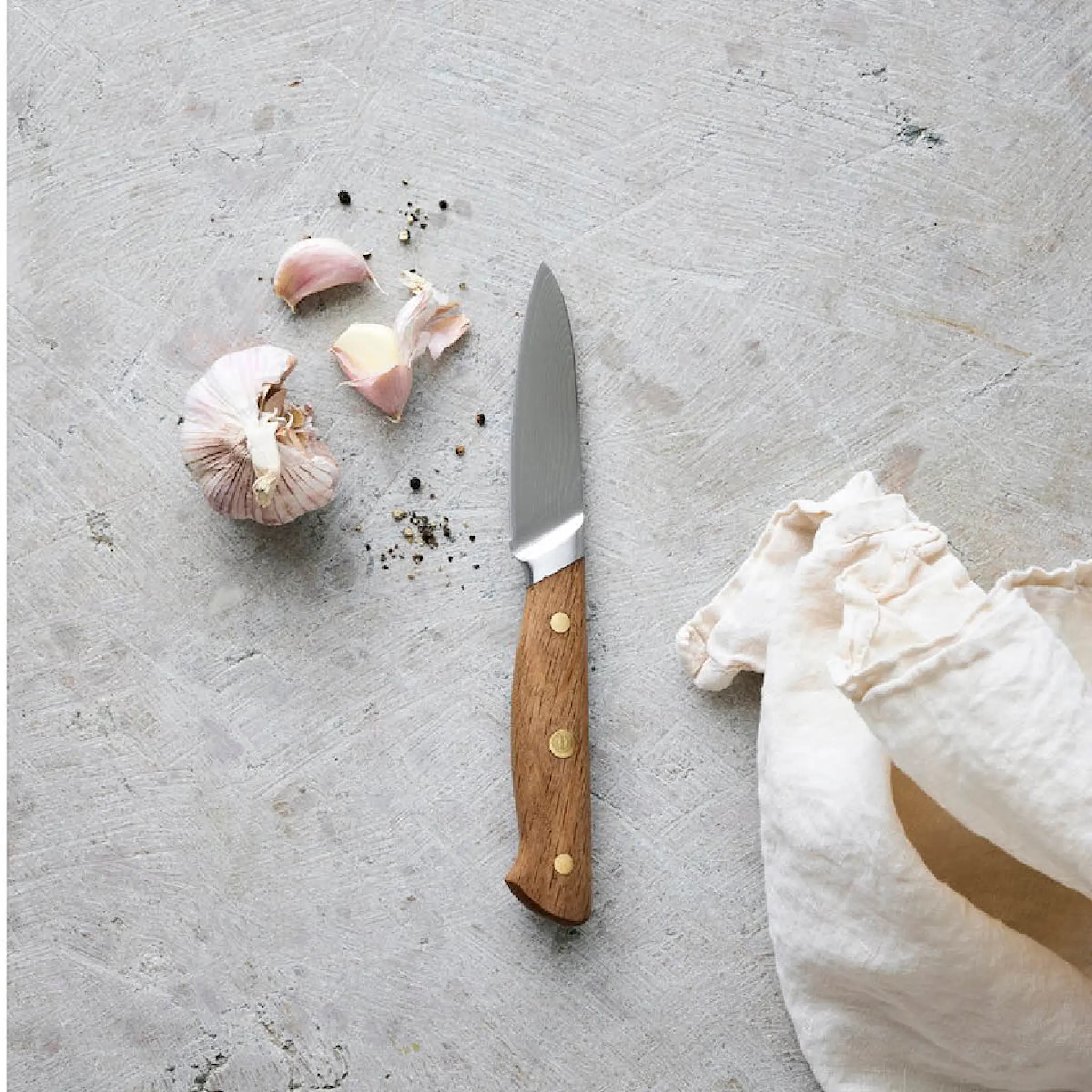 Pillivuyt Gourmet Douron urtekniv 21 cm damaskusstål/eik
