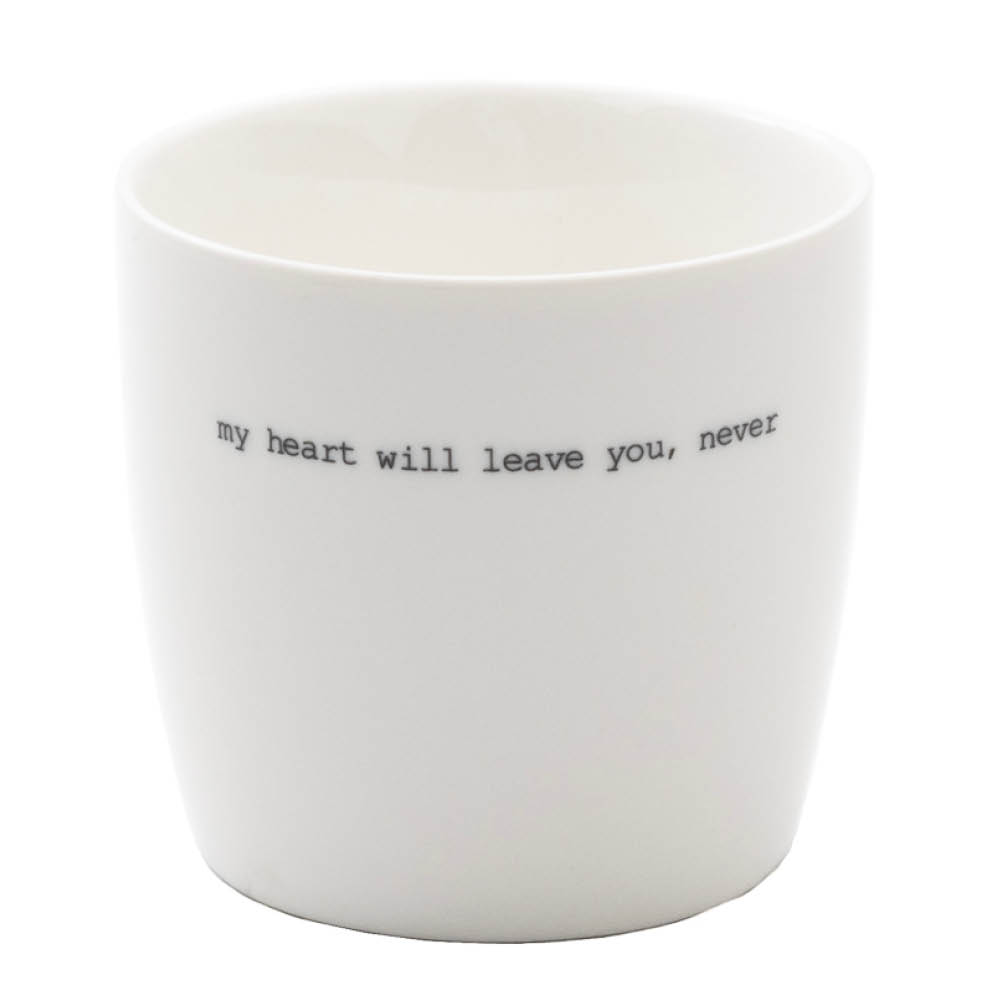 Sögne Home Krus my heart will leave you never 30 cl hvit