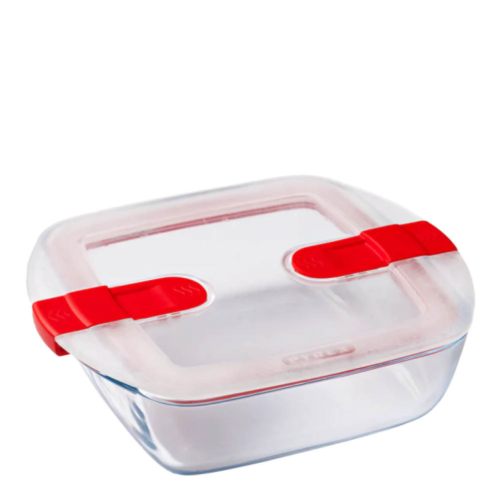 Pyrex Cook & Heat Säilytyspurkki 1 L Punainen/Kirkas