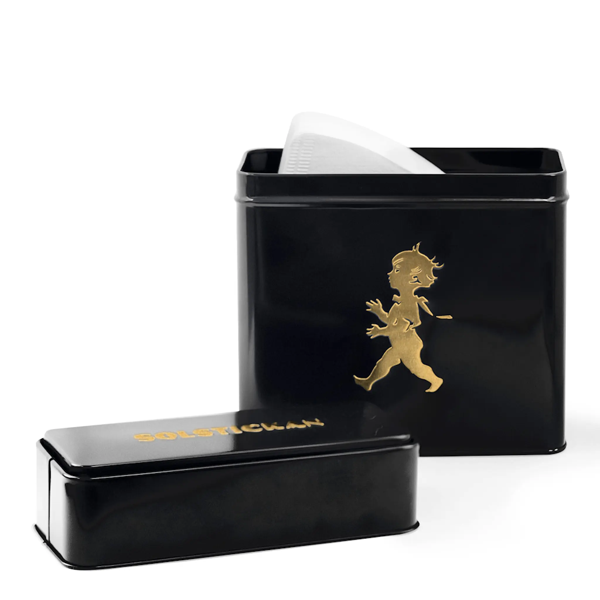 SOLSTICKAN Burk för kaffefilter Svart/Guld