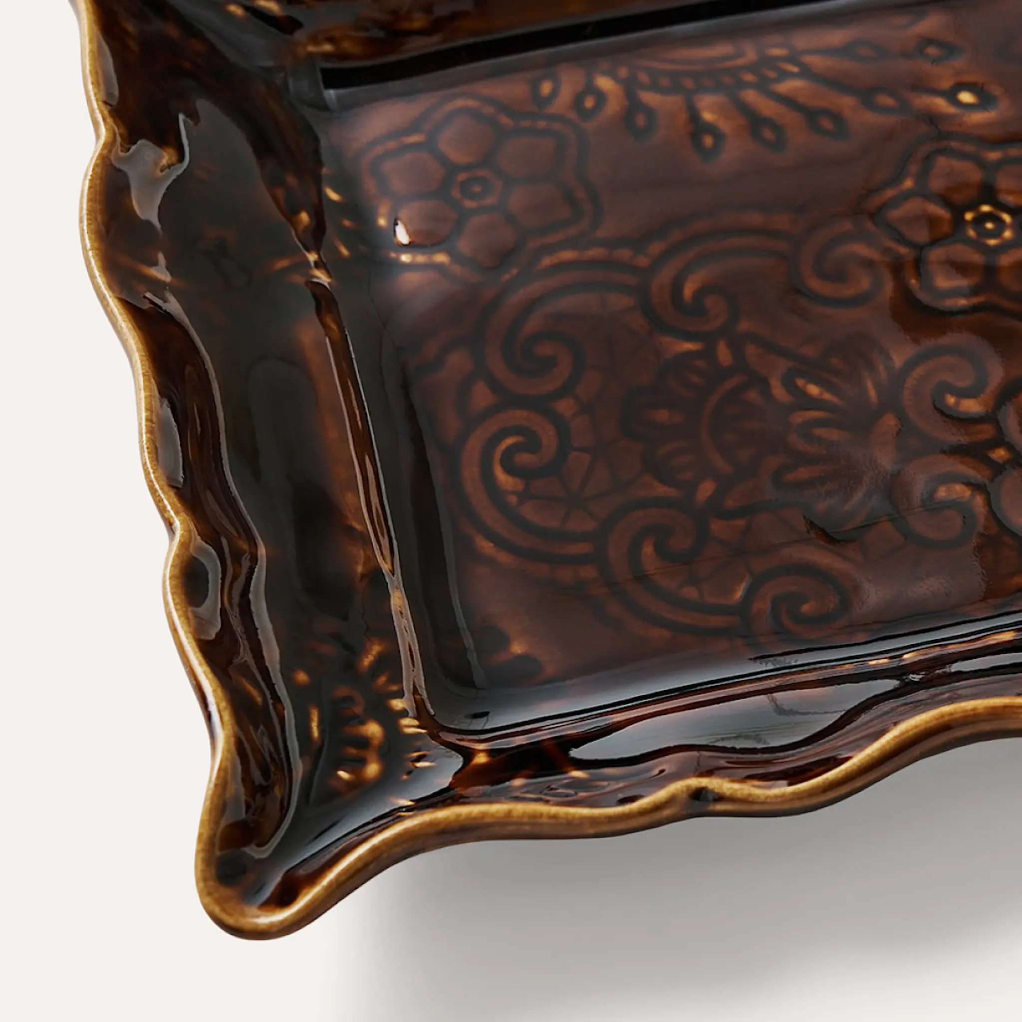 Sthål Arabesque assiett 19x13 cm coffee