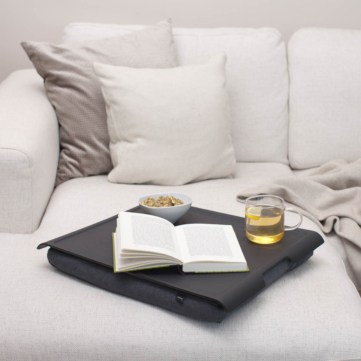 Bosign Laptray knebrett anti-slip 43x38 cm svart/grå
