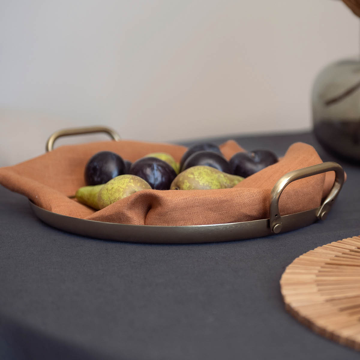 Fanni K Pellava kökshandduk 45x70 cm nötbrun