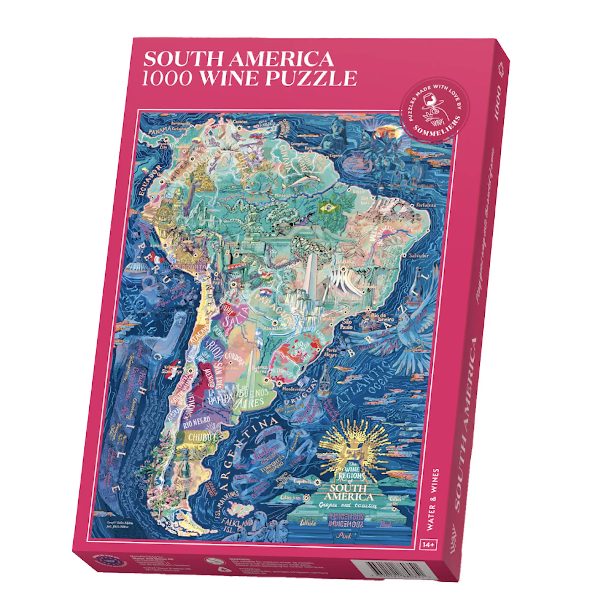 Water and Wines Vinpussel Sydamerika 1000 bitar lila
