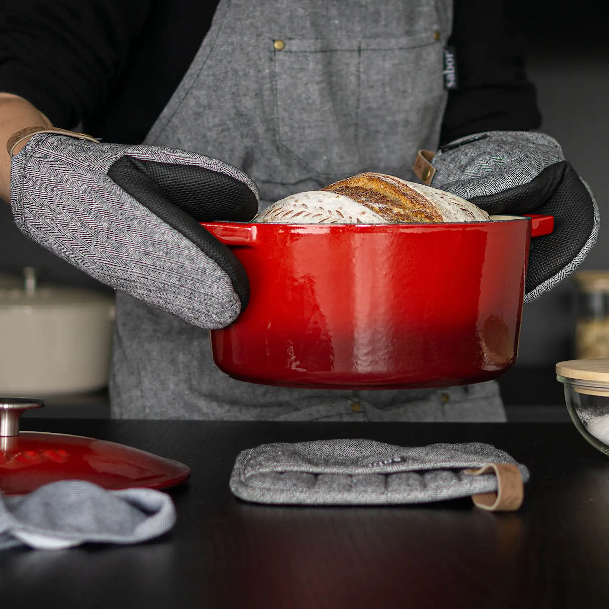 Sabor Home Patalappu 20x20 cm 2 kpl Harmaa/Musta