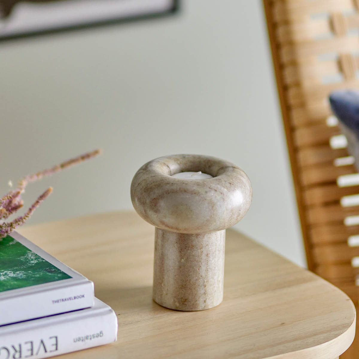 Bloomingville Isabea Kynttilälyhty 12 cm Nature Marble