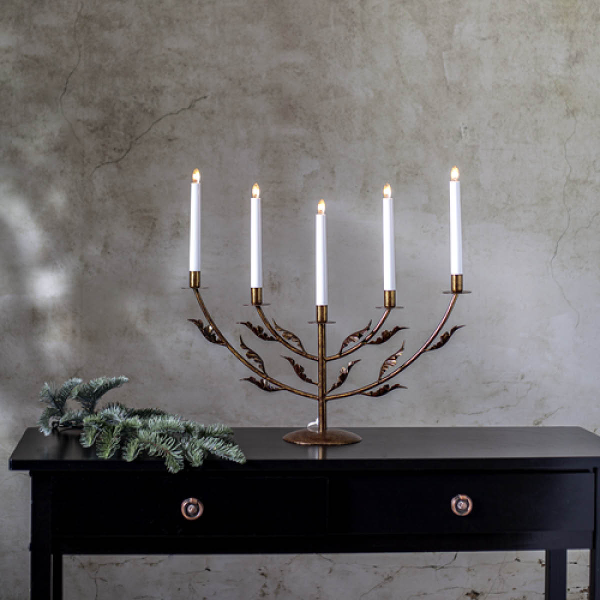 Star Trading Grace adventsstake 5-armad antik mässing