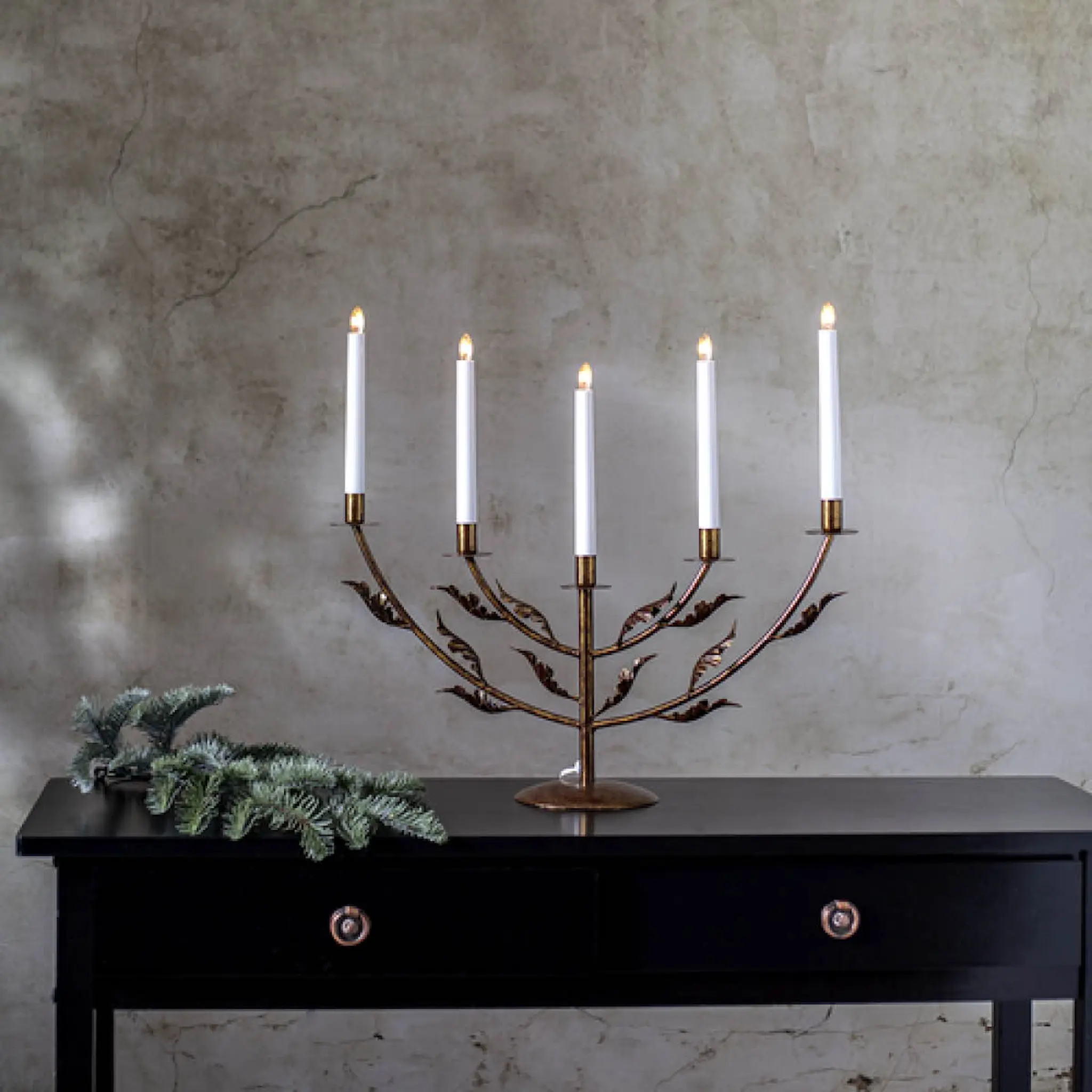 Star Trading Grace adventsstake 5-armad antik mässing