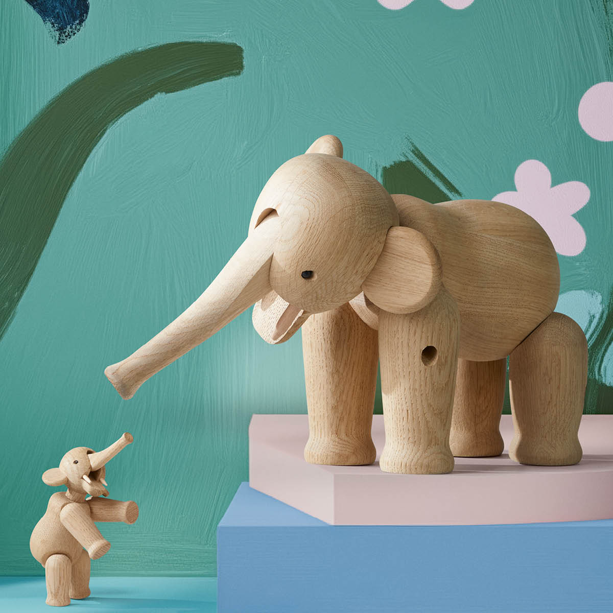 Kay Bojesen Denmark Puinen Norsu 22 cm Tammi