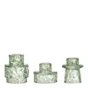 Delphia ljusstake i glas 3 delar grön